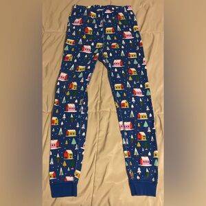 Hanna Andersson Blue Winter scene Pajama Bottoms with Colorful Houses